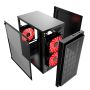 GEMBIRD OBUDOWA FORNAX 950R MIDI-TOWER (2X USB 3.0, HD AUDIO, 3X FAN CZERWONY) CZARNA
