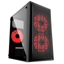 GEMBIRD OBUDOWA FORNAX 950R MIDI-TOWER (2X USB 3.0, HD AUDIO, 3X FAN CZERWONY) CZARNA
