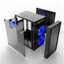 GEMBIRD OBUDOWA FORNAX 960B MIDI-TOWER (2X USB 3.0, HD AUDIO, 3X FAN NIEBIESKI) CZARNA