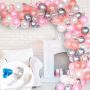 Girlanda balonowa 120 balonów Premium – biało różowa