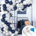 Girlanda balonowa 120 sztuk – granatowo biała