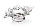 Glass candle holder LEAF 12,5x8,5cm