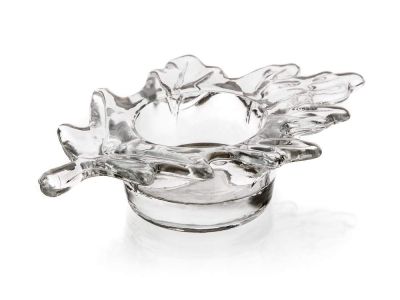 Glass candle holder LEAF 12,5x8,5cm