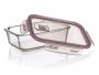 Glass food container Lora 1450ml - maroon lid