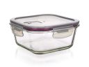 Glass food container Lora 750ml - maroon lid