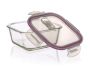 Glass food container Lora 750ml - maroon lid