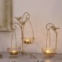 Golden decorative candlestick - one hanging basket