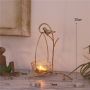 Golden decorative candlestick - one hanging basket