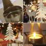 Golden decorative candlestick - two Christmas trees