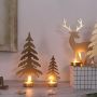 Golden decorative candlestick - two Christmas trees