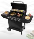 Grill gazowy z czterema palnikami, termometrem i szafką na butlę
