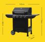 Grill gazowy z czterema palnikami, termometrem i szafką na butlę