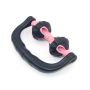 Hand-held body massager with 2 rollers - black and pink