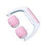 Hand-held body massager with 2 rollers - white and pink