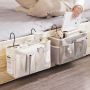 Hanging bed storage organizer - dark gray