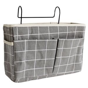 Hanging bed storage organizer - dark gray