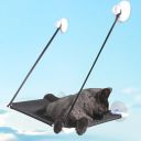 Hanging cat bed on the window - black