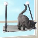 Hanging cat bed on the window - gray