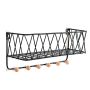 Hanging shelf with hangers - black, 35cm