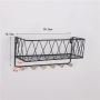 Hanging shelf with hangers - black, 35cm