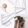 Hanging shelf with hangers - white, 35.5 cm