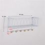 Hanging shelf with hangers - white, 35.5 cm
