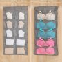 Hanging wardrobe organizer with pockets - gray