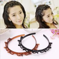 Headband with hairpins - brown