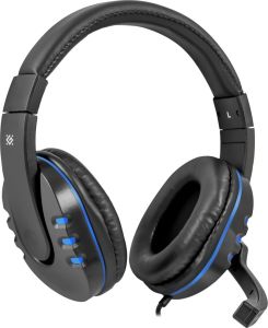 HEADPHONES DEFENDER WITH MICROPHONE WARHEAD G-160 BLACK & BLUE