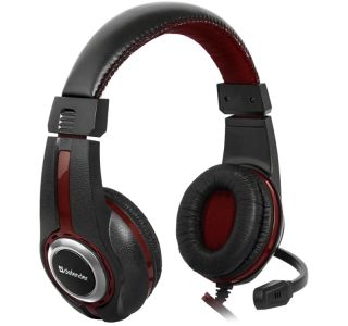 Headphones with microphone DEFENDER WARHEAD G-185 black & red