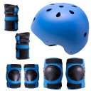 Helmet + protectors for roller / skateboard / bike - blue, size S