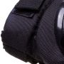 Helmet + protectors for roller / skateboard / bike - red and black, size M