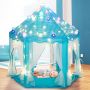 Hexagonal children's tent for home / garden - blue