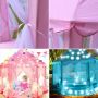 Hexagonal children's tent for home / garden - pink