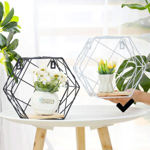 Hexagonal decorative shelf - white II