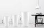 High fiberglass pot with a cone shape 33 cm - white