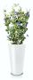 High fiberglass pot with a cone shape 33 cm - white