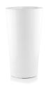High fiberglass pot with a cone shape 33 cm - white
