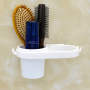 Holder hanger for dryer and hair brushes - white