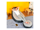 Inflatable armchair with a pouf