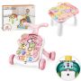Interactive pusher / educational table 3in1 - pink