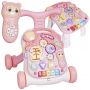 Interactive pusher / educational table 3in1 - pink