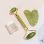 Jade face massager, roller - Light green