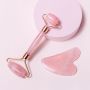 Jade face massager, roller - Pink