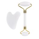 Jade face massager, roller - White