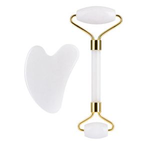 Jade face massager, roller - White