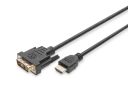 Kabel Assmann AK-330300-020-S (HDMI M - DVI-D M; 2m; kolor czarny)