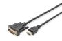 Kabel Assmann AK-330300-050-S (HDMI M - DVI-D M; 5m; kolor czarny)