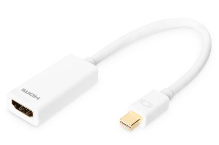 Kabel Assmann AK-340404-001-W (HDMI F - Mini DisplayPort M; 0,15m; kolor biały)