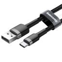 Kabel Baseus Cafule CATKLF-CG1 (USB 2.0 - USB typu C ; 2m; kolor szaro-czarny)